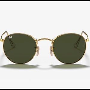 Ray-Ban Gold Metal Round Sunglasses